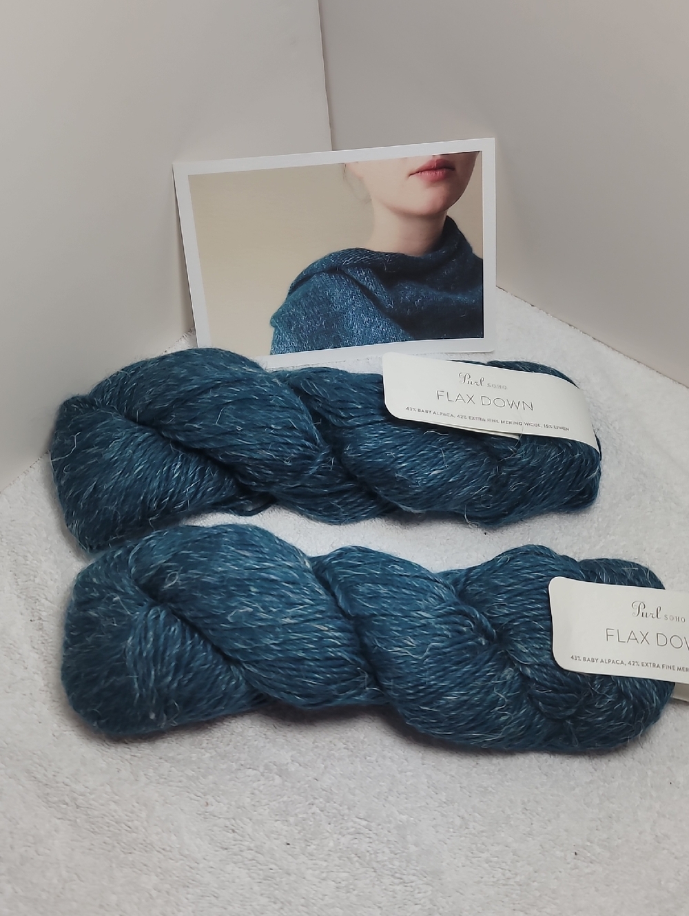 Flax Down Yarn - Teal Blue